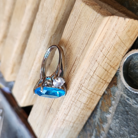 Blue Emerald 925 silver Ring - Picture 5 of 5